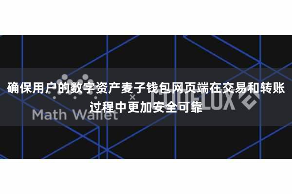 确保用户的数字资产麦子钱包网页端在交易和转账过程中更加安全可靠